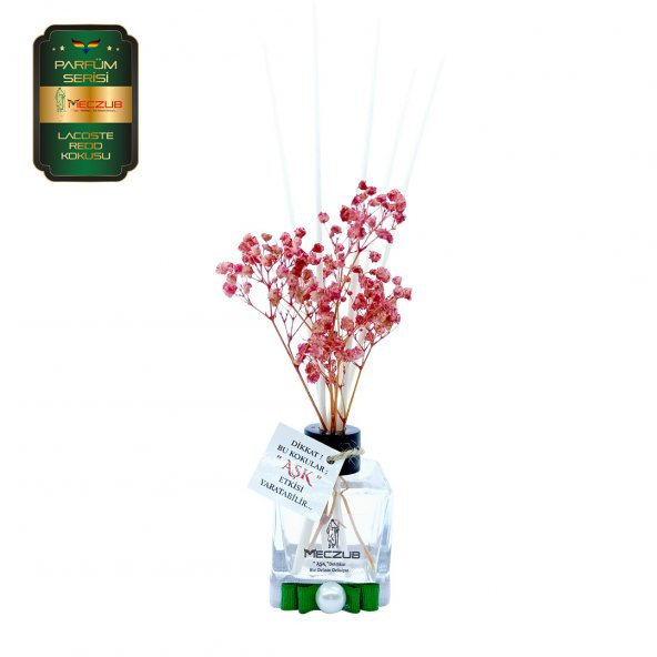Meczub Parfüm Serisi Lacostee Redd Kokulu 3 x 60 ml küp Şişe Bambu Çubuklu Ortam Kokusu
