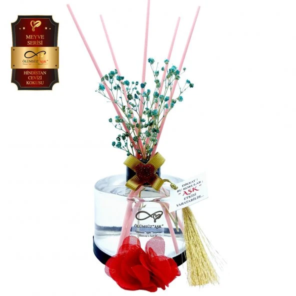 Ölümsüz Aşk Meyve Serisi Hindistan Cevizi 10 x 200 ml Silindir Şişe Bambu Çubuklu Ortam Kokusu ürün görseli 1