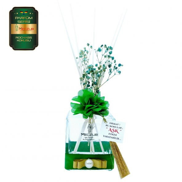 Meczub Parfüm Serisi Rochass Kokulu 200 ml küp Şişe Bambu Çubuklu Ortam Kokusu