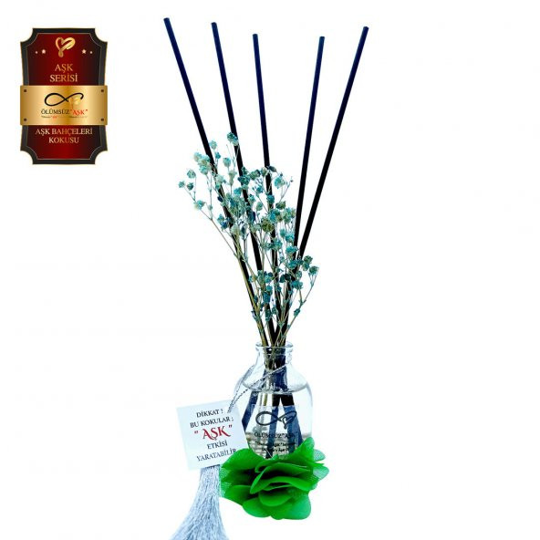 Ölümsüz Aşk Aşk Serisi Aşk Bahçeleri Kokulu 10 x 50 ml Oval Şişe Bambu Çubuklu Ortam Kokusu