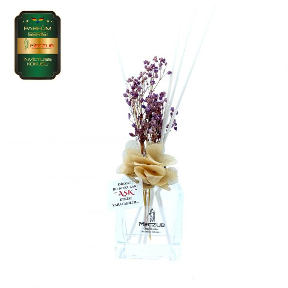 Meczub Parfüm Serisi İnvictuss Kokulu 120 ml küp Şişe Bambu Çubuklu Ortam Kokusu