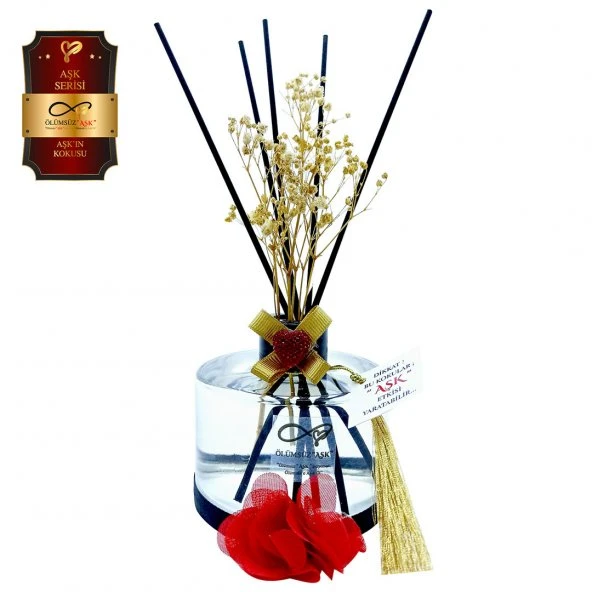 Ölümsüz Aşk Aşk Serisi Aşkın Kokusu Kokulu 10 x 200 ml Silindir Şişe Bambu Çubuklu Ortam Kokusu ürün görseli 1