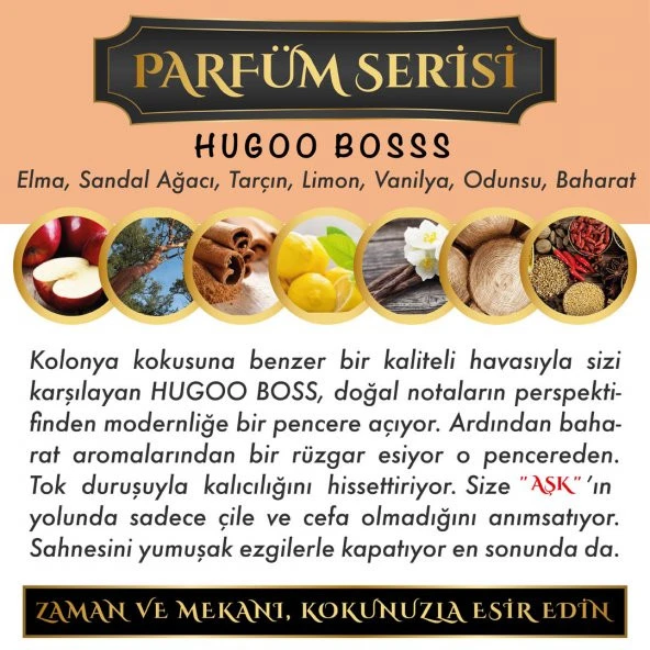 Ölümsüz Aşk Parfüm Serisi Hugoo Boss Kokulu 10 x 8 ml Silindir Şişe Oto Kokusu - 2