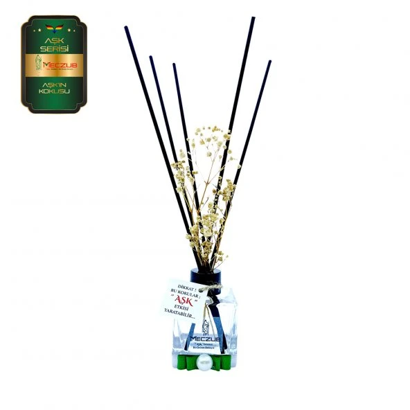 Meczub Aşk Serisi Aşkın Kokusu Kokulu 5 x 60 ml küp Şişe Bambu Çubuklu Ortam Kokusu ürün görseli 1