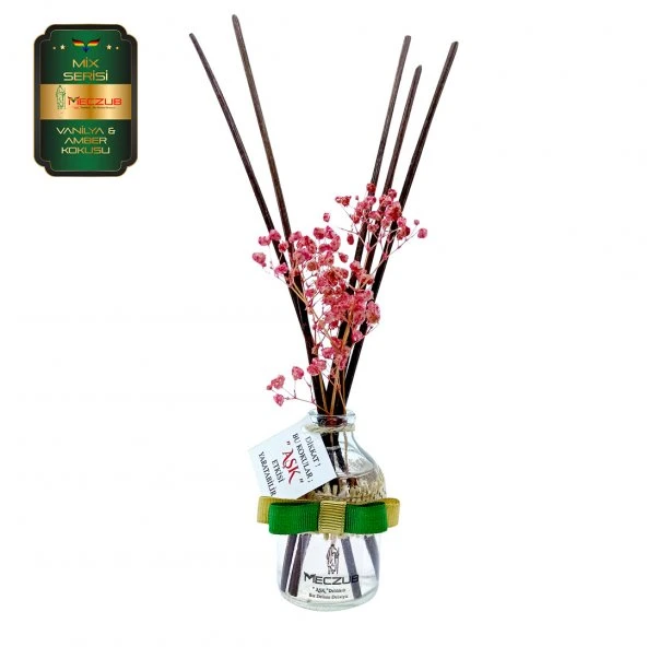 Meczub Mix Serisi Vanilya & Amber Kokulu 5 x 50 ml Oval Şişe Bambu Çubuklu Ortam Kokusu ürün görseli 1