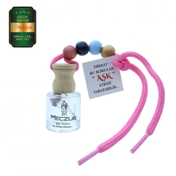 Meczub Çiçek Serisi Kırmızı Gül Kokulu 10 x 8 ml Silindir Şişe Oto Kokusu ürün görseli 1