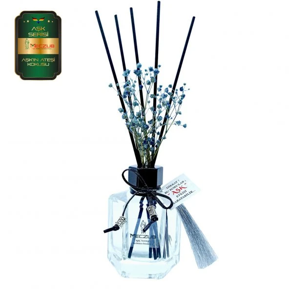 Meczub Aşk Serisi Aşkın Ateşi Kokulu 5 x 120 ml Köşeli Şişe Bambu Çubuklu Ortam Kokusu ürün görseli 1