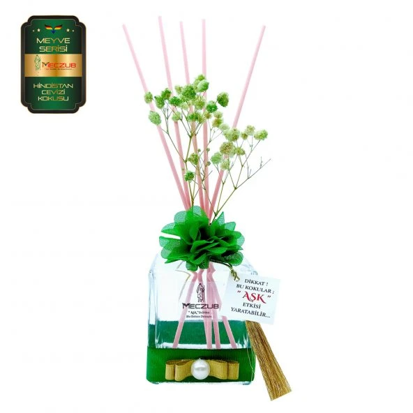 Meczub Meyve Serisi Hindistan Cevizi Kokulu 10 x 200 ml küp Şişe Bambu Çubuklu Ortam Kokusu ürün görseli 1