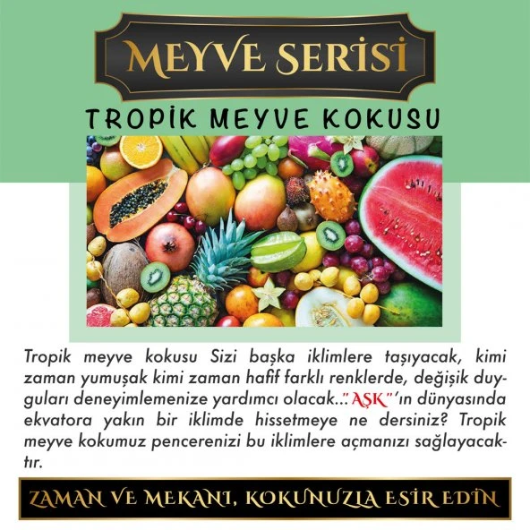 Meczub Meyve Serisi Tropik Meyve Kokulu 10 x 12 ml Elma Şişe Oto Kokusu