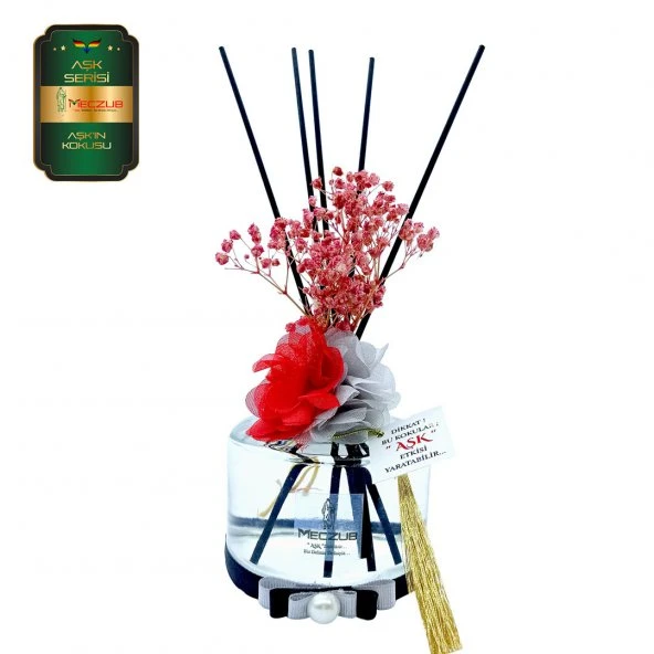 Meczub Aşk Serisi Aşkın Kokusu Kokulu 10 x 200 ml Silindir Şişe Bambu Çubuklu Ortam Kokusu ürün görseli 1