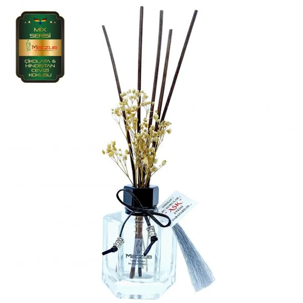 Meczub Mix Serisi Çikolata & Hindistan Cevizi 10 x 120 ml Köşeli Şişe Bambu Çubuklu Ortam Kokusu ürün görseli