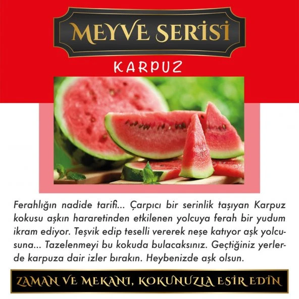 Ölümsüz Aşk Meyve Serisi Karpuz Kokulu 5 x 8 ml Silindir Şişe Oto Kokusu - Resim 2
