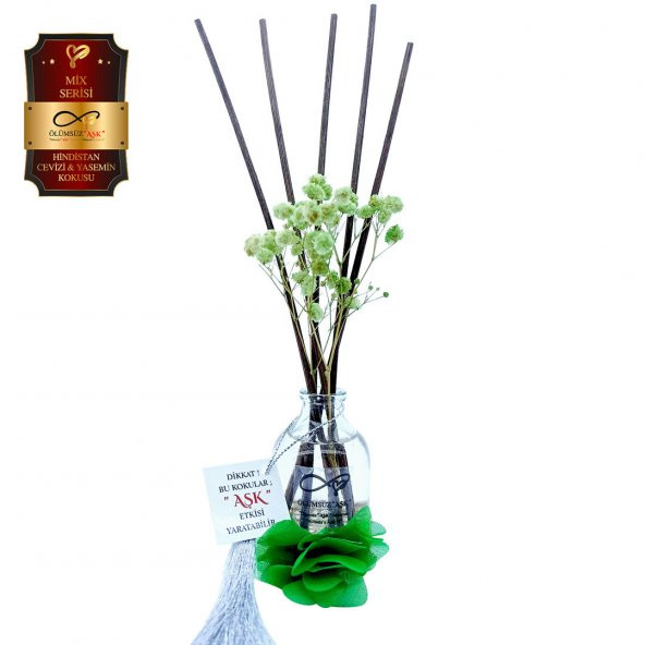 Ölümsüz Aşk Mix Serisi Hindistan Cevizi & Yasemin 5 x 50 ml Oval Şişe Bambu Çubuklu Ortam Kokusu