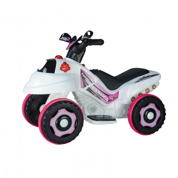 Uj Toys Akülü Atv 6V Karınca-Beyaz Prenses - 2