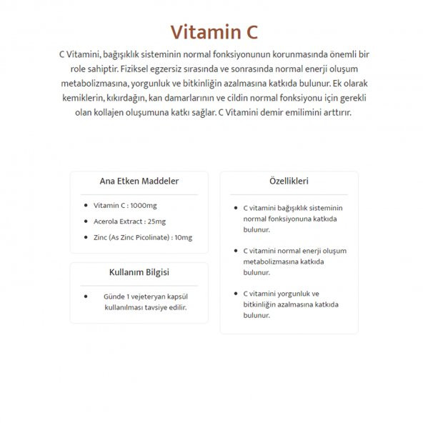 WiseLab Vitamin C 1000mg 30 Bitkisel Kapsül - 2