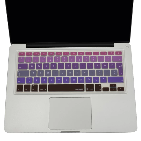 Macbook Air Pro Klavye Koruyucu (Türkçe Q) Ombre (Eski USB’li Model 2008/2017 yılı) ile Uyumlu - 5