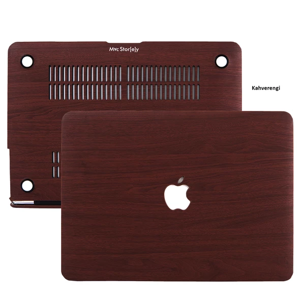 Macbook Air M1 Kılıf 13 inç Wood Ahşap Kılıf (TouchID'li M1 Air) A2337 A2179 A1932 ile Uyumlu - 4