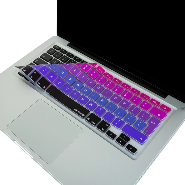 MacBook Air Pro 13-15 Klavye Koruyucu Silikon İnce Yıkanabilir Avrupa İngilizce Ombre ürün görseli 1