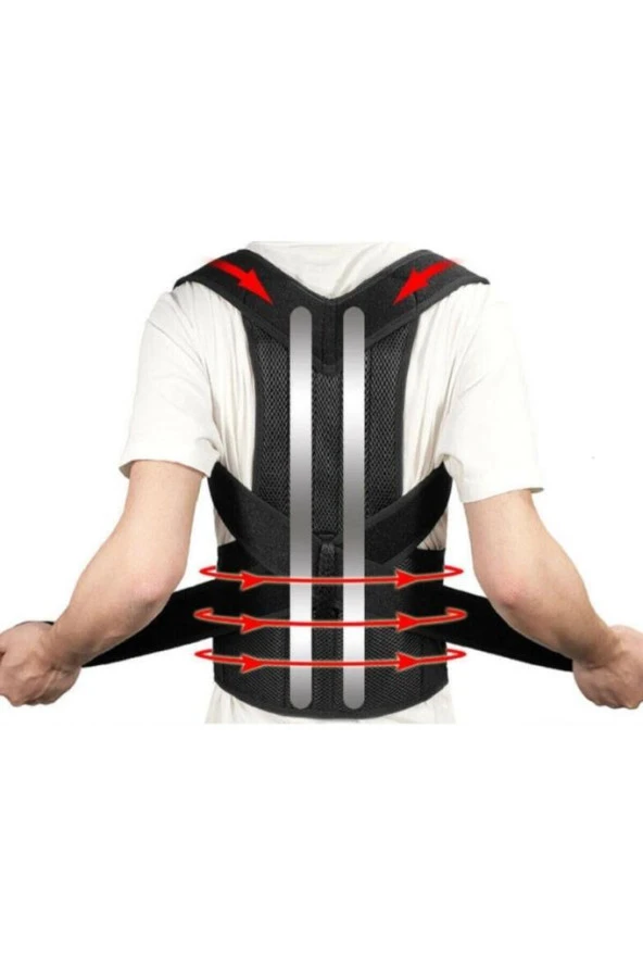 Dik Duruş Durma Balenli Ortopedik Bel Ve Sırt Destek Korsesi - Resim 4