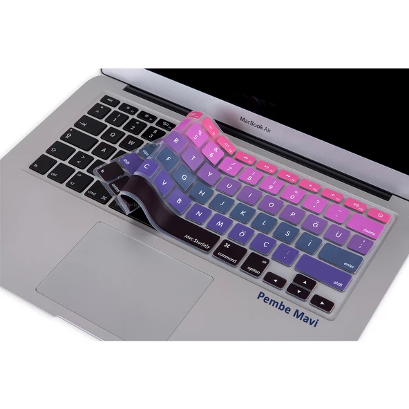 Macbook Air Pro Klavye Koruyucu (US to TR) Ombre (Eski USB’li Model 2008/2017 yılı) ile Uyumlu - 3