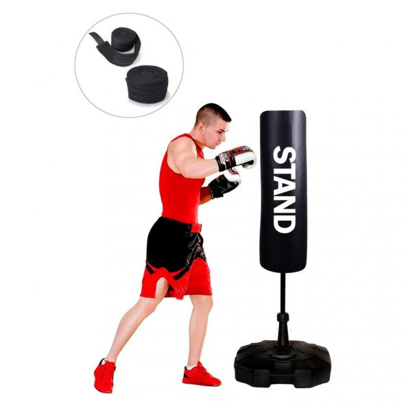 Boxing 150 cm Boks Vurma Standı Siyah +Bandaj