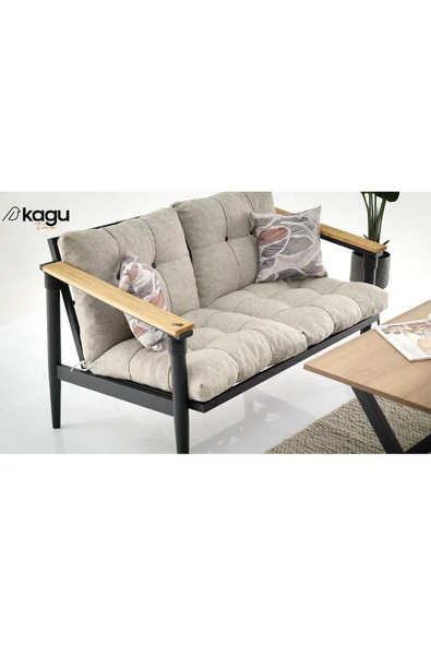 Kagu Alaçatı Bahçe-cafe-balkon Metal Koltuk Seti 2 1 1 Sehpa - 7