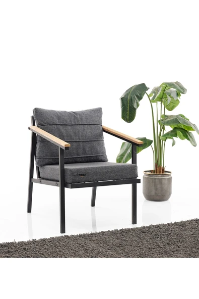 Kagu Berta Bahçe-Balkon-Kafe Metal Koltuk Takımı Sehpalı - 6