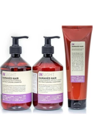 INSİGHT Damaged Hair Şampuan 400ml+krem 400ml+maske 250ml