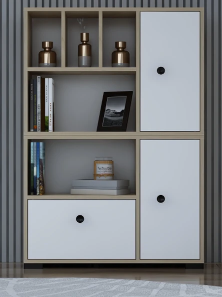 DemonteHome  AVONADH KİTAPLIK SAFİRMEŞE-BEYAZ