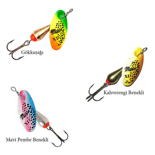 Mepps Xd Tri Fluo Olta Kaşığı  NO:2 KAHVERENGİ BENEKLİ - Resim 2