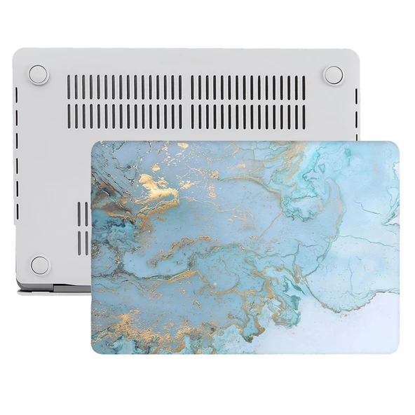 McStorey Macbook Air M1 Kılıf 13 inç Marble06NL TouchID M1 Air A2337 A2179 A1932 ile Uyumlu - Resim 3