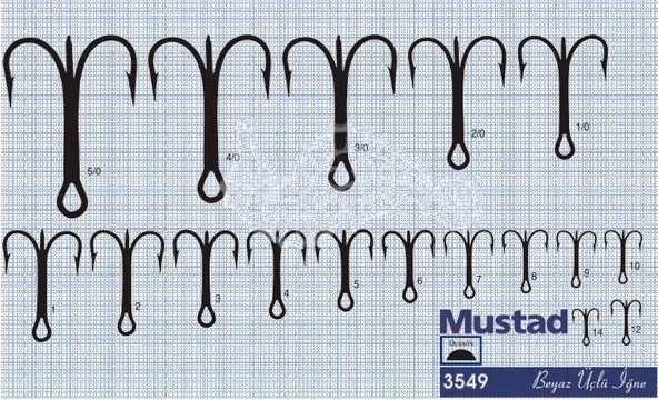 Mustad Olta İğnesi 3549D 50li  Standart NO:4-0 - Resim 2