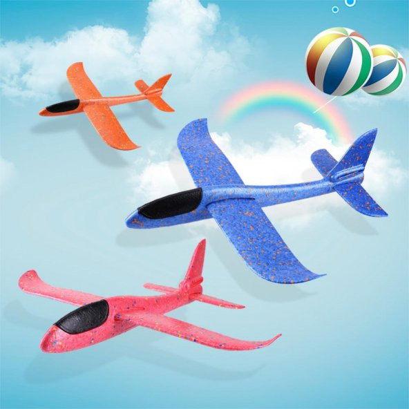 EPP SİLİKONLU KÖPÜK UÇAK Glider Planör Çocuk Eğitici Model Oyuncak - 8