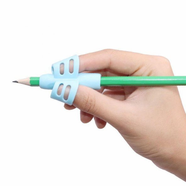 Pencil Grip Kolay Kalem Tutamağı Kavrama Yazı Yazma Tutuş Düzeltme Yardımcı MAVİ