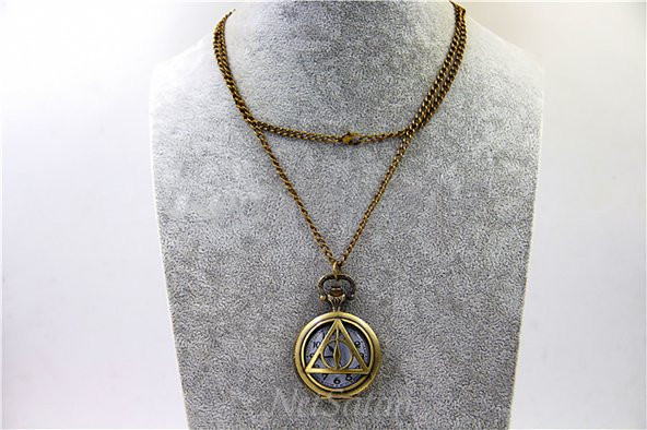 HARRY POTTER DEATHLY HALLOWS ÖLÜM YADİGARLARI HAYALET KOLYE SAAT CEP SAATİ TARZ YENİ MODA - 7