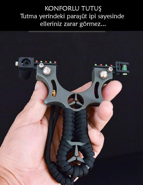 LAZER DESTEKLİ SAPAN ABS LAZERLİ NİŞANGAH HEDEF GÖSTERGELİ AVCI ATICI - 8