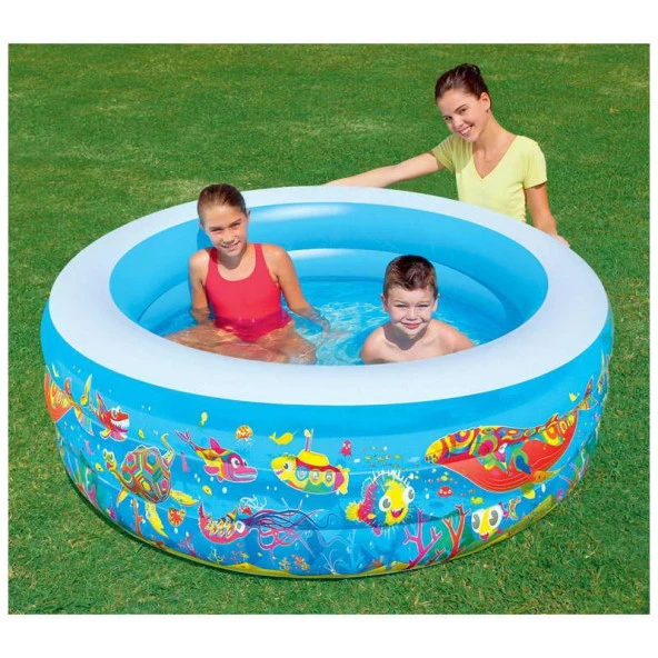 Bestway 51122, Okyanus Desenli Şişme Aile Havuzu (196X53cm) - 4