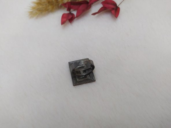 Hdmarketim Kadın Yüzük Otantik Eskitme Tasarım Taşlı Füme Renk Yüzük - 2