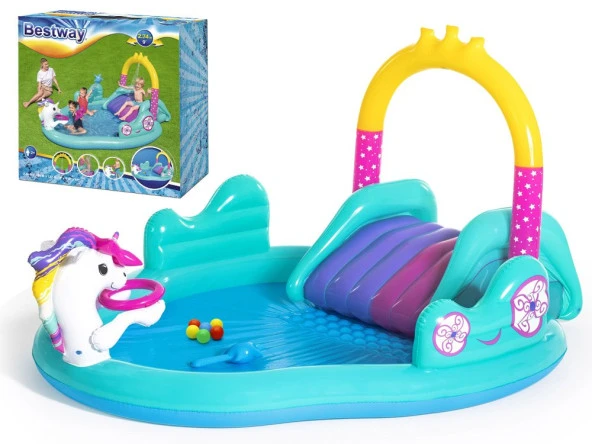 Bestway 53097 Unicornlu Kaydıraklı, Potalı Fıskiyeli Havuz - 2