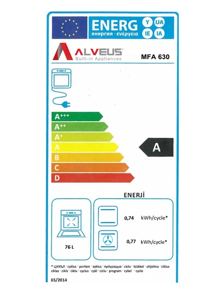 ALVEUS MFA 630 SİYAH ANKASTRE FIRIN - 5