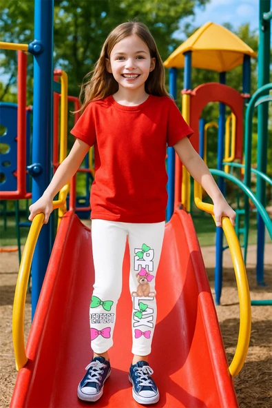 KIZ ÇOCUK BEYAZ TAYT KARAKTER BASKILI B40 ürün görseli