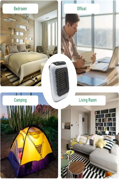 Kumandalı Fanlı Priz Tipi Isıtıcı – 800W, Zamanlayıcılı, Otomatik Kapanma, Taşınabilir Mini Isıtıcı - 7