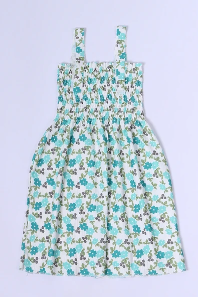 KIZ ÇOCUK ASKILI ELBİSE ÇİÇEK DESENLİ B35 HCM00119 - Resim 7