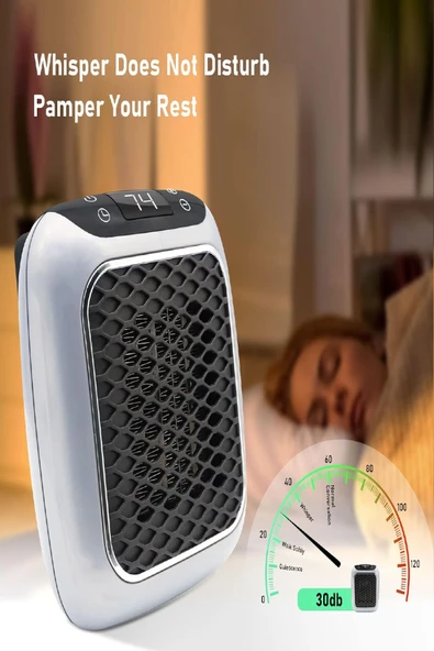 Kumandalı Fanlı Priz Tipi Isıtıcı – 800W, Zamanlayıcılı, Otomatik Kapanma, Taşınabilir Mini Isıtıcı - 6