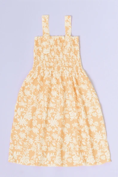 KIZ ÇOCUK ASKILI ELBİSE ÇİÇEK DESENLİ B35 HCM00119 - Resim 12