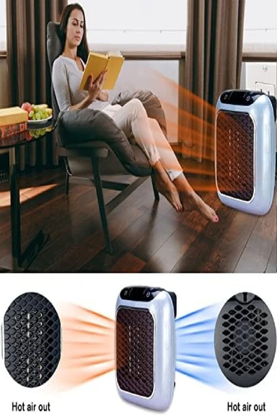 Kumandalı Fanlı Priz Tipi Isıtıcı – 800W, Zamanlayıcılı, Otomatik Kapanma, Taşınabilir Mini Isıtıcı - 8
