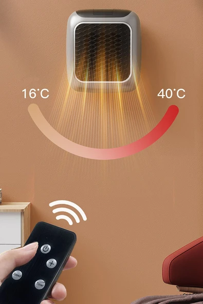 Kumandalı Fanlı Priz Tipi Isıtıcı – 800W, Zamanlayıcılı, Otomatik Kapanma, Taşınabilir Mini Isıtıcı - 5