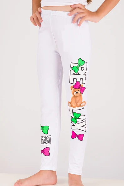 KIZ ÇOCUK BEYAZ TAYT KARAKTER BASKILI B40 - Resim 2