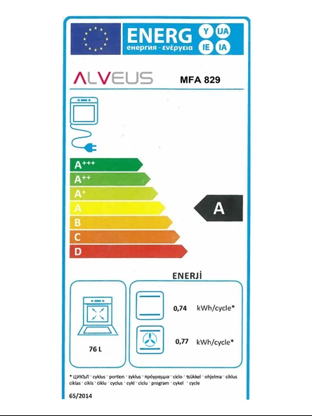 ALVEUS MFA 829 SİYAH CAM ANKASTRE FIRIN(MULTİ-FONKSİYON) - 6