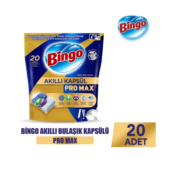 Bingo Akıllı Kapsül Pro Max Bulaşık Makinesi Tableti 20 li x 3 Adet (60 Kapsül) - Resim 3
